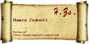 Hamza Zsanett névjegykártya